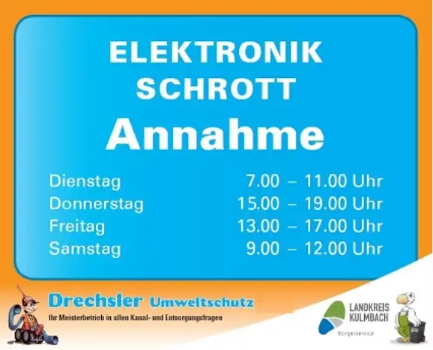 Öffnungszeiten Elektronik-Schrott-Annahme
