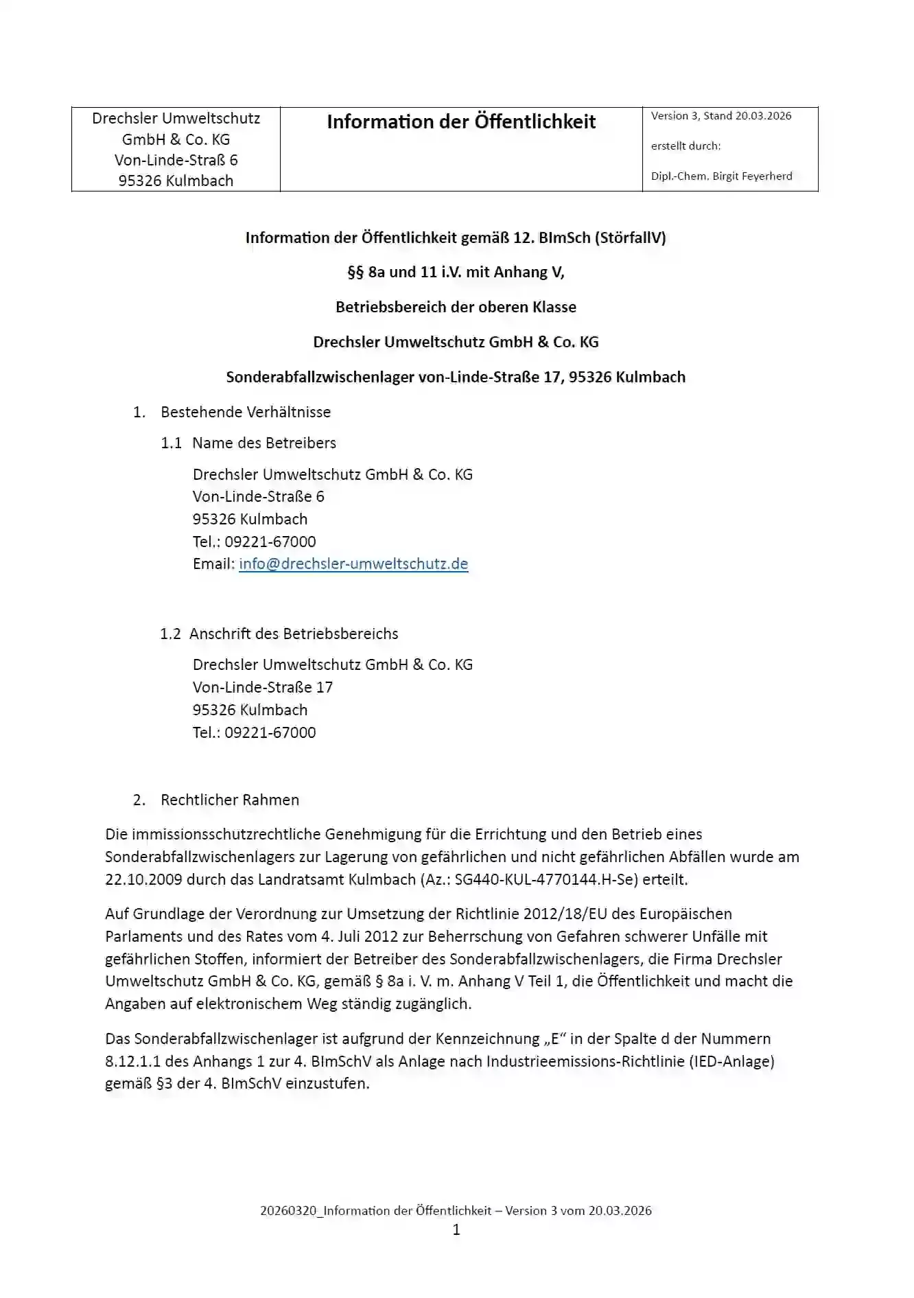 Information der Öffentlichkeit