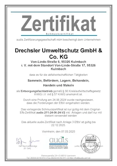 EfbV-Zertifikate 2025