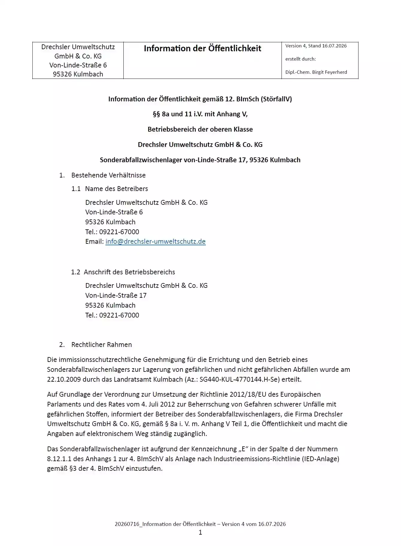 Information der Öffentlichkeit Version 4