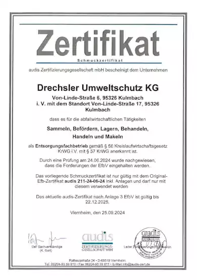 EfbV-Zertifikate 2025