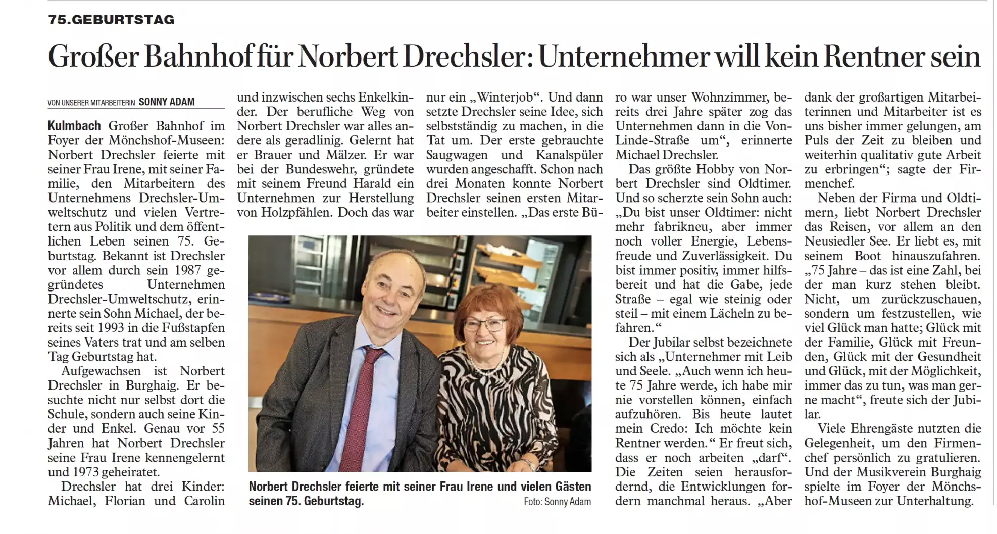 75. Geburtstag mit einem großen Fest